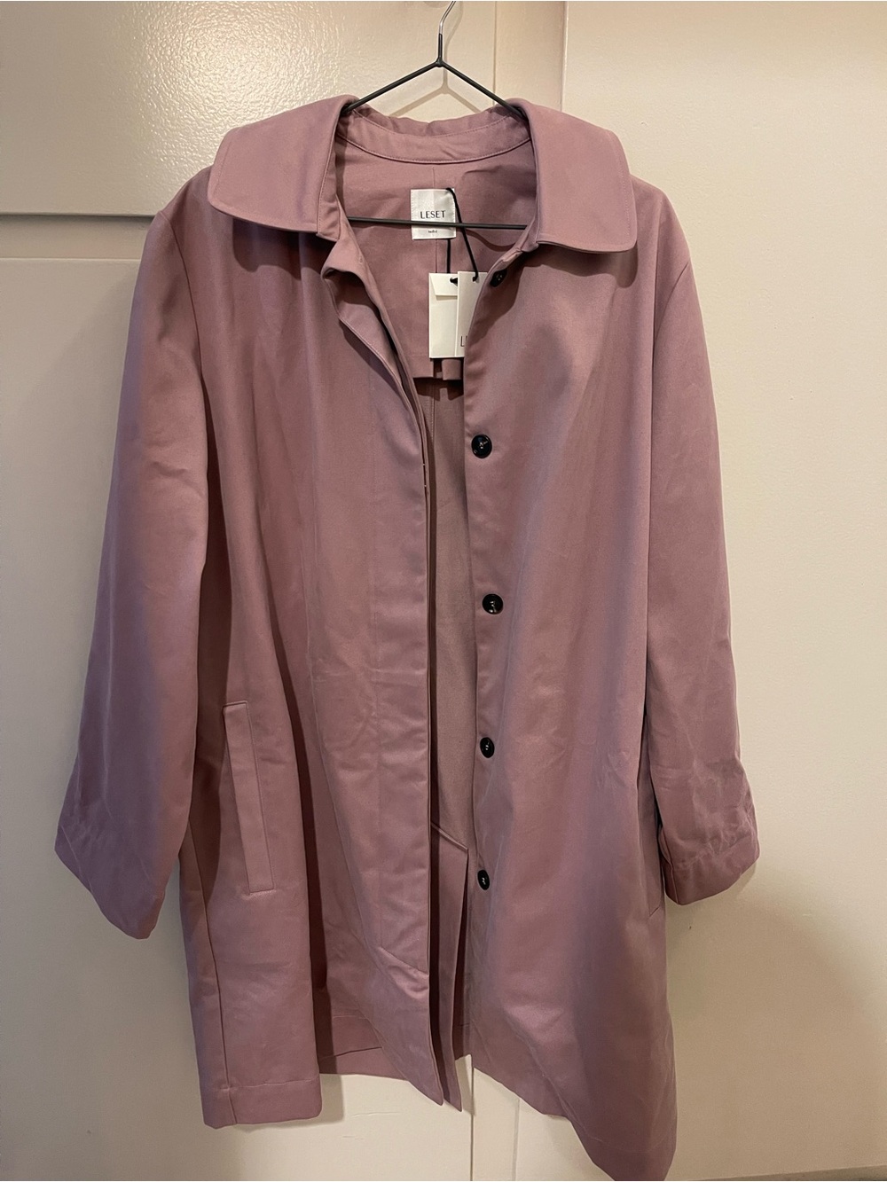 LESET Yuri Midi Car Coat in Mauve